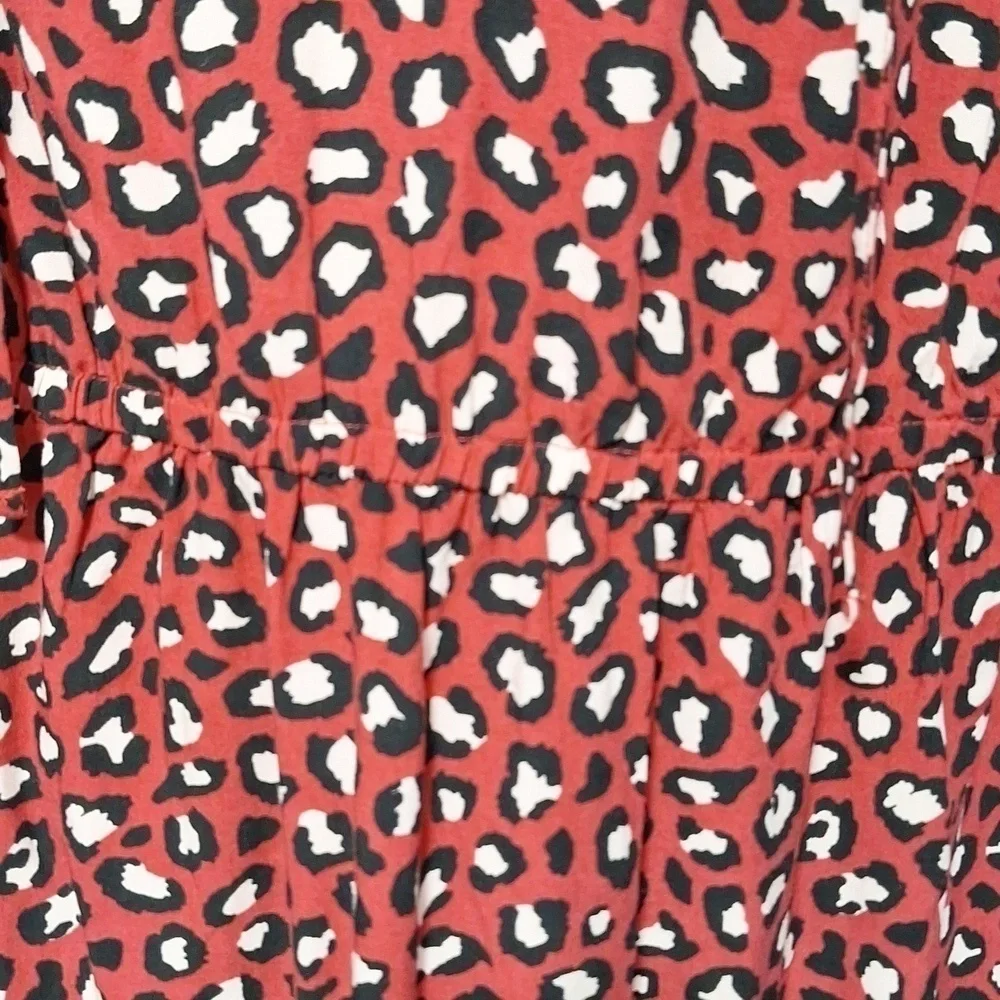 Old Navy Dress Midi Leopard Red